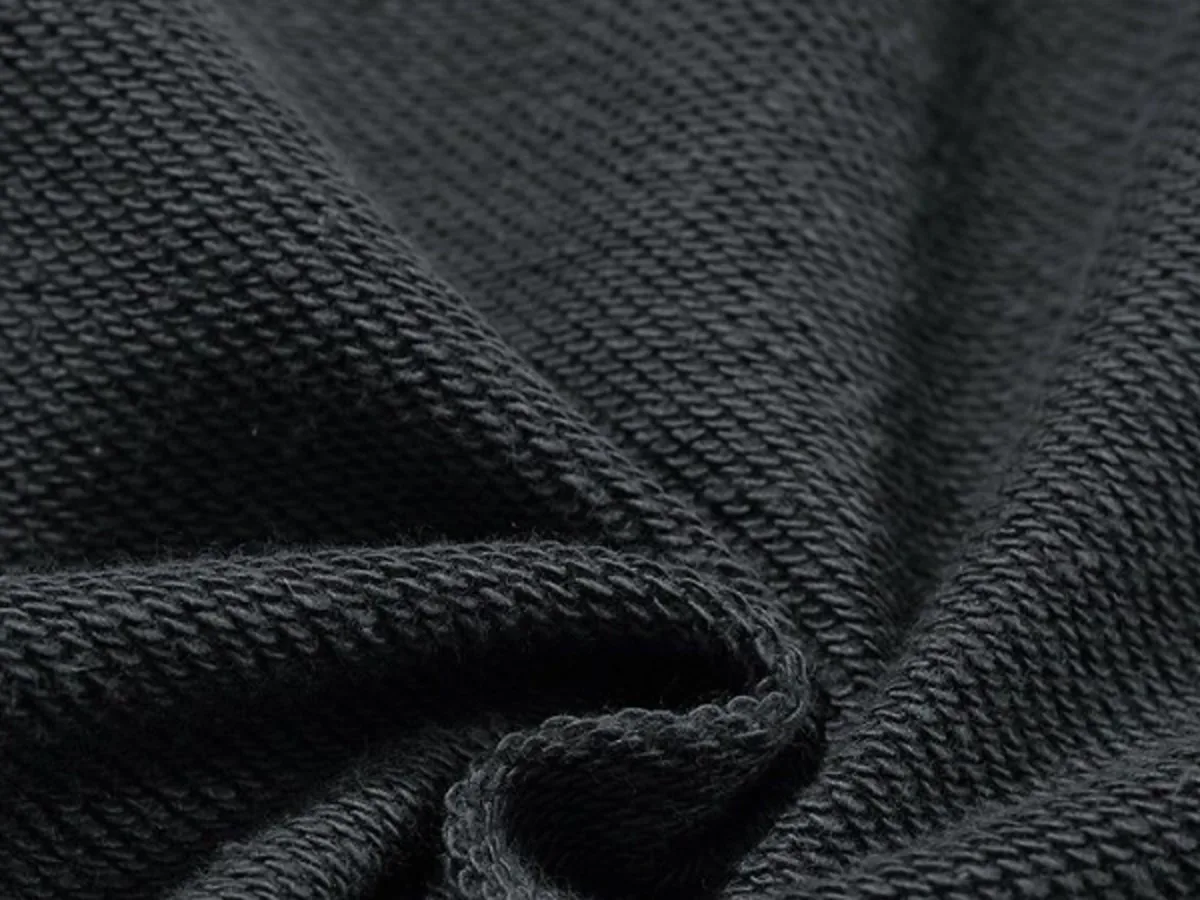 Lightweight French terry fabric reference for single-layer hoodie hood development