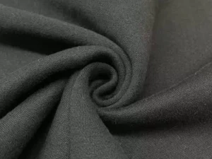Dark heather cotton-poly CVC fleece fabric swirl for hoodie production