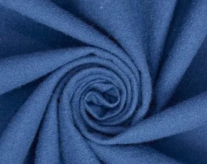 Blue brushed cotton flannel fabric close-up for cool-season pajama sets
