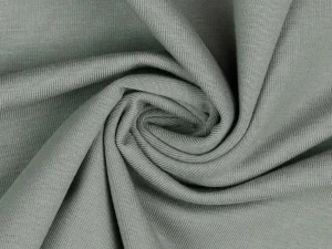 Organic cotton rib knit fabric close-up for kidswear T-shirts and babywear